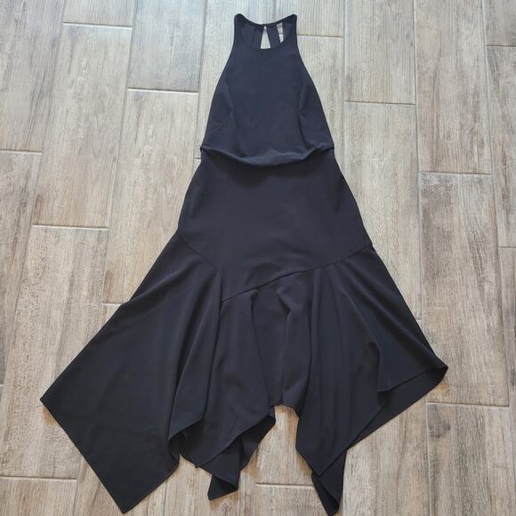 Halston Heritage Dress Womens Size XS Midi Asymmetrical Cocktail Open Strappy - Picture 5 of 15